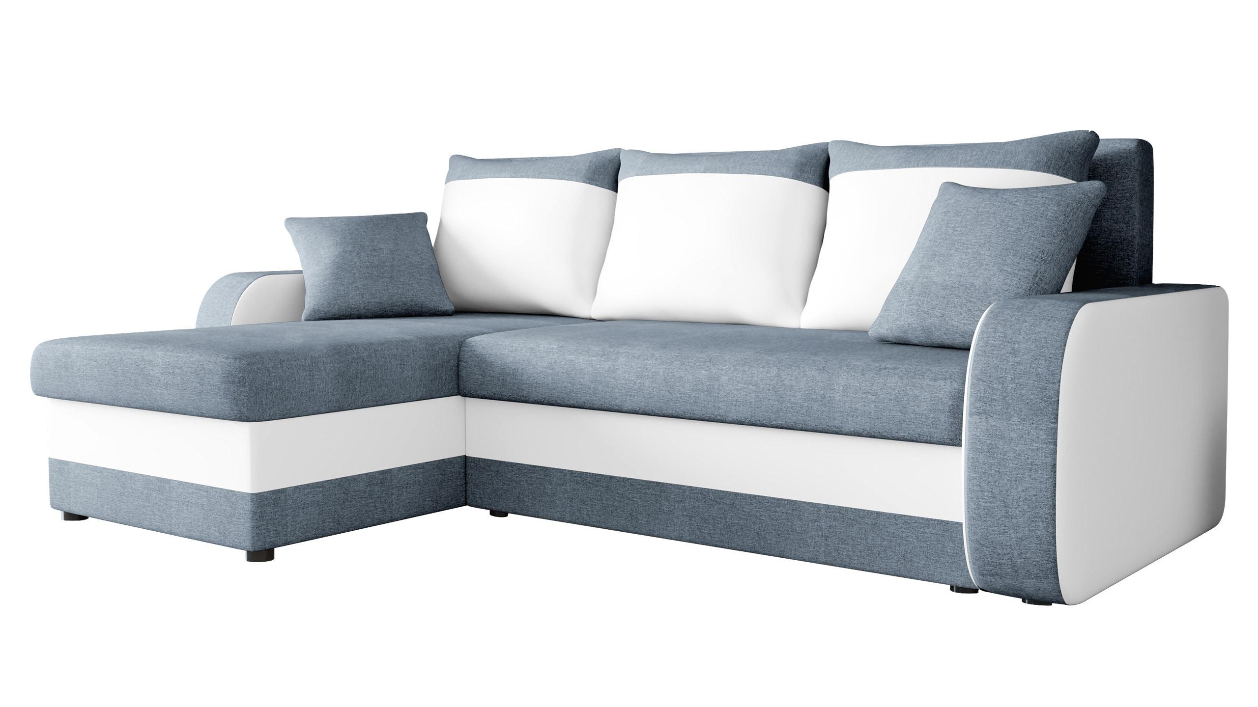 ECKSOFA Kris Lux - Blaugrau/Schwarz, Holz/Kunststoff (238/147cm) - MIRJAN24