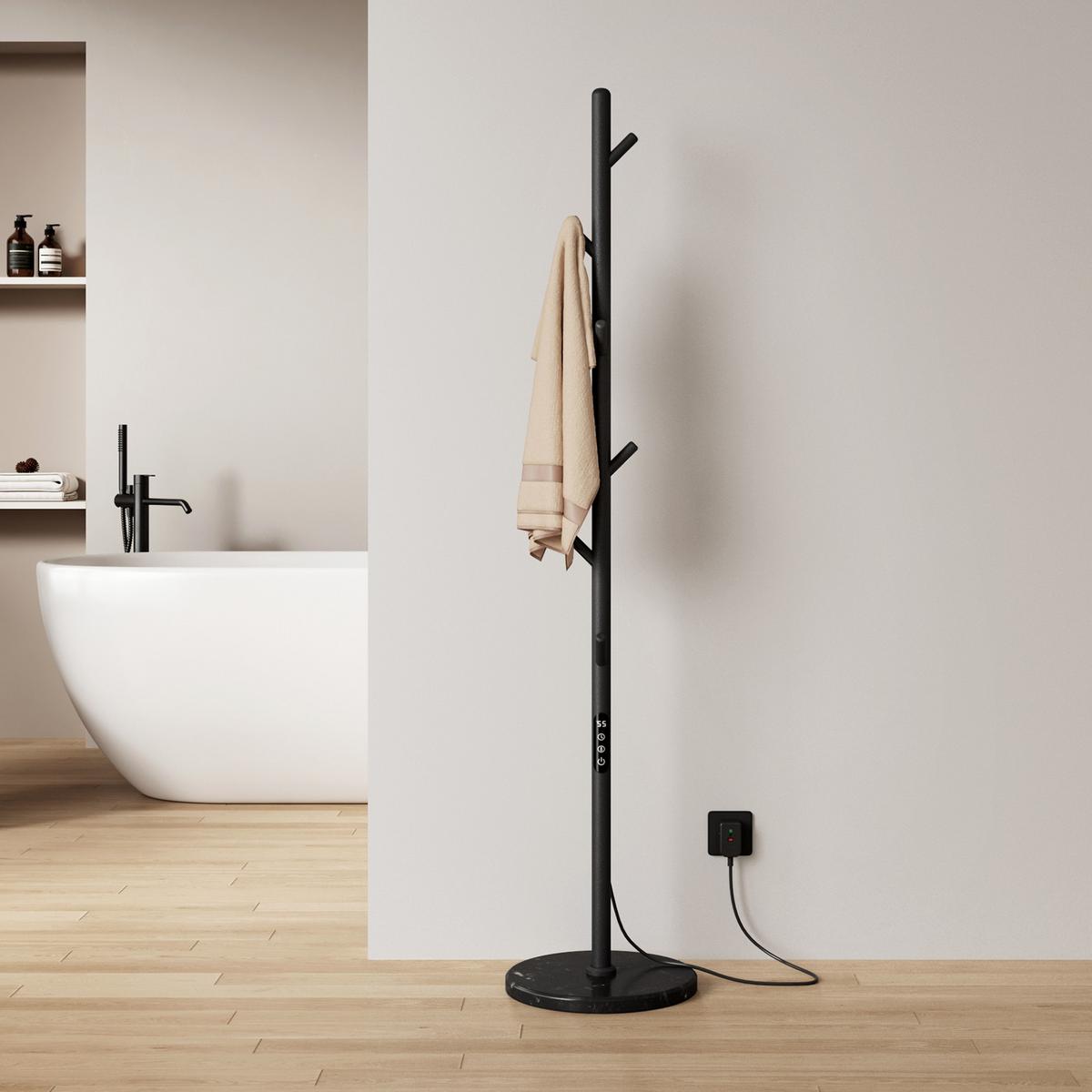 HANDTUCHHEIZKÖRPER elektrisch freistehend 100W - Schwarz, Metall (32/150/32cm) - EMKE