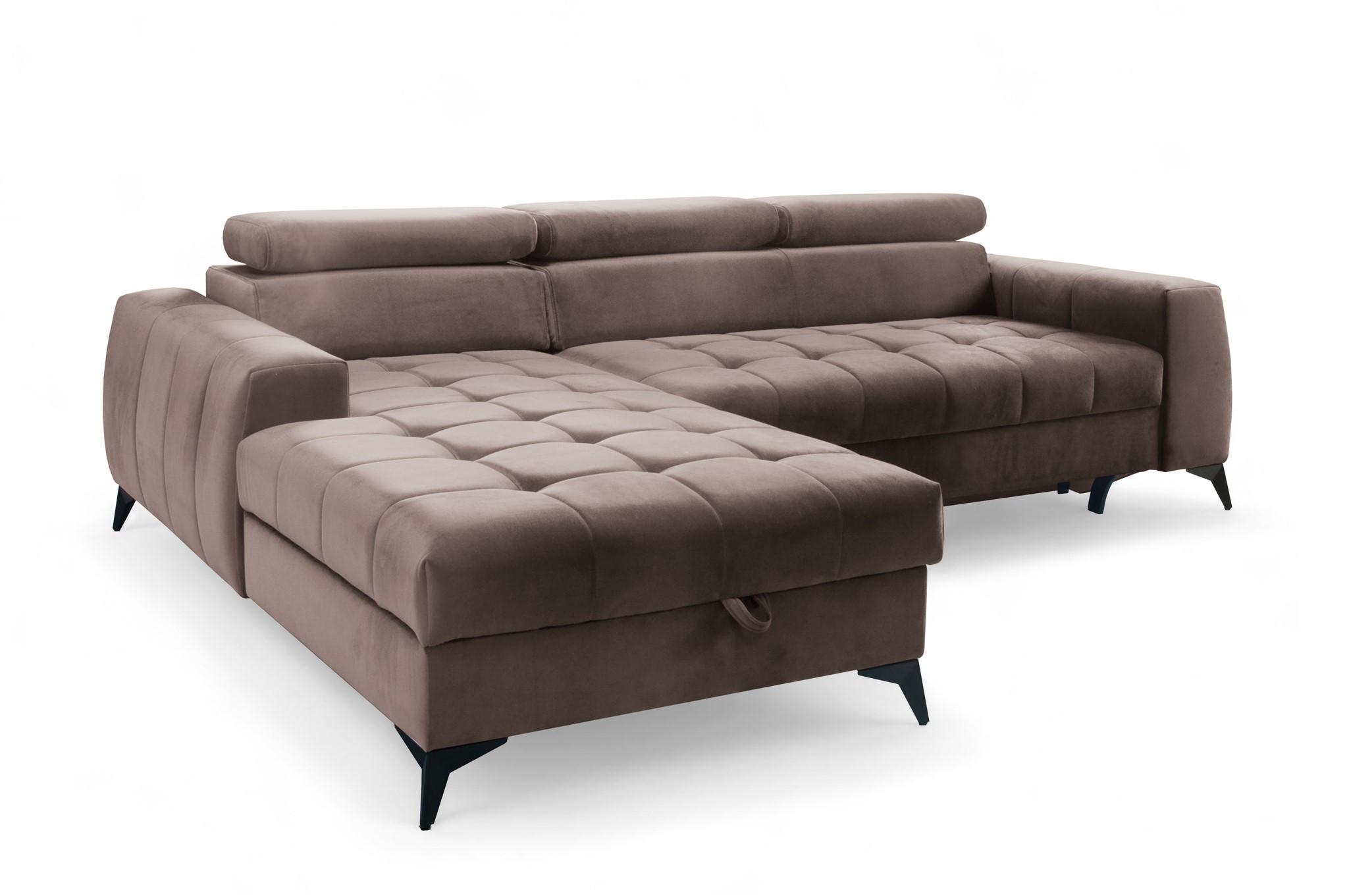 ECKSOFA Agnesa Xs In Salvador - Braun, Holzwerkstoff/Textil (260/200cm) - Fun Möbel