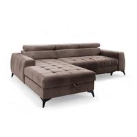 ECKSOFA Agnesa Xs In Salvador - Braun, Holzwerkstoff/Textil (260/200cm) - Fun Möbel