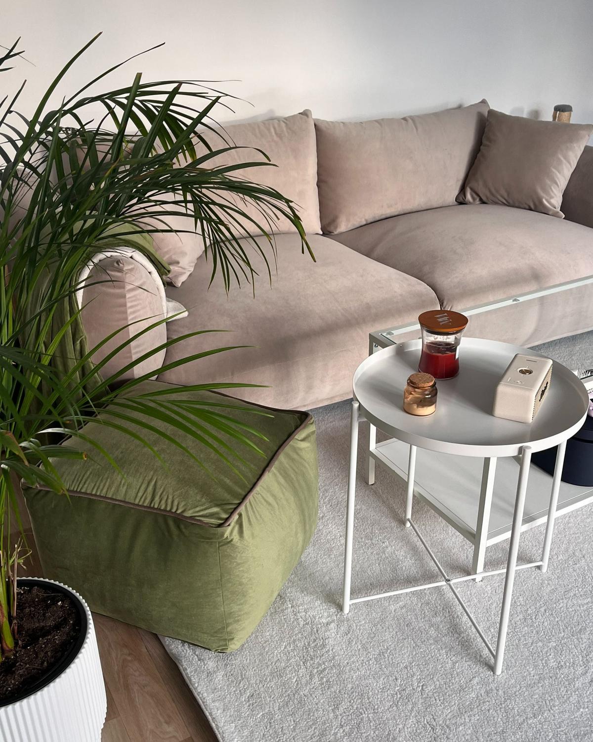 3-SITZER-SOFA Samtstoff Taupe Luvos - Taupe, Textil (220/75/104cm) - Beliani