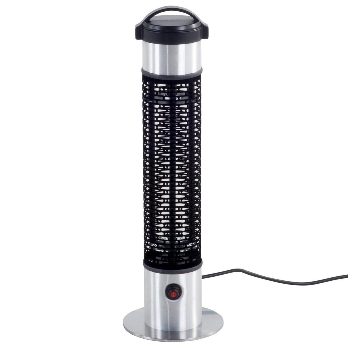 TERRASSENSTRAHLER Schwarz Vezuvio - Silberfarben/Schwarz, Metall (19/64/19cm) - Beliani