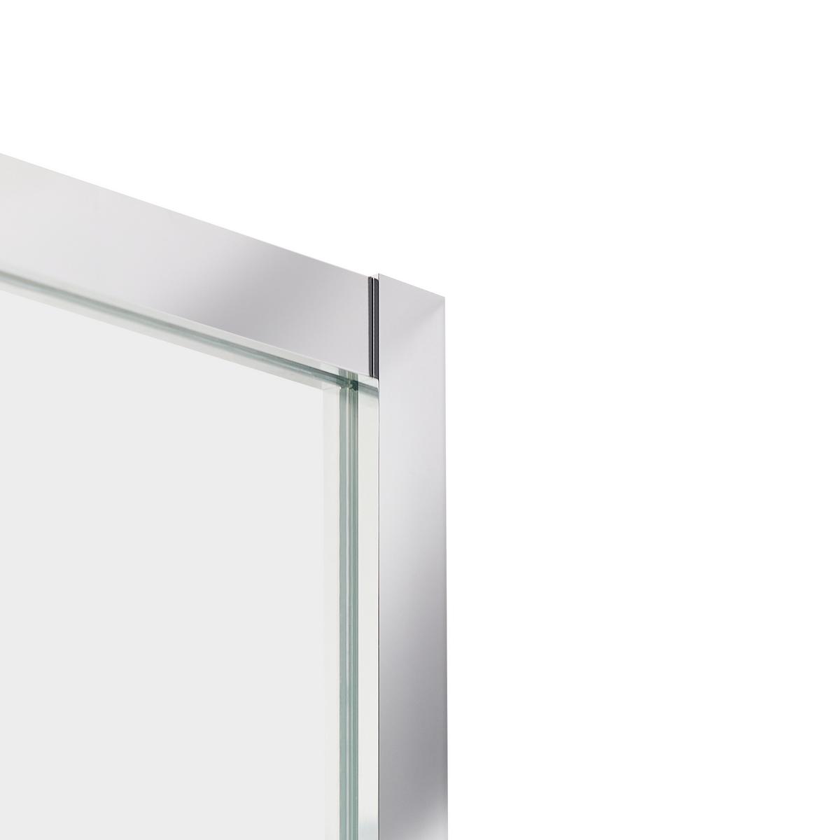 DUSCHKABINE 80/80/185 cm Silber Jukatan - Transparent/Silberfarben, Glas (80/80/185cm) - Beliani