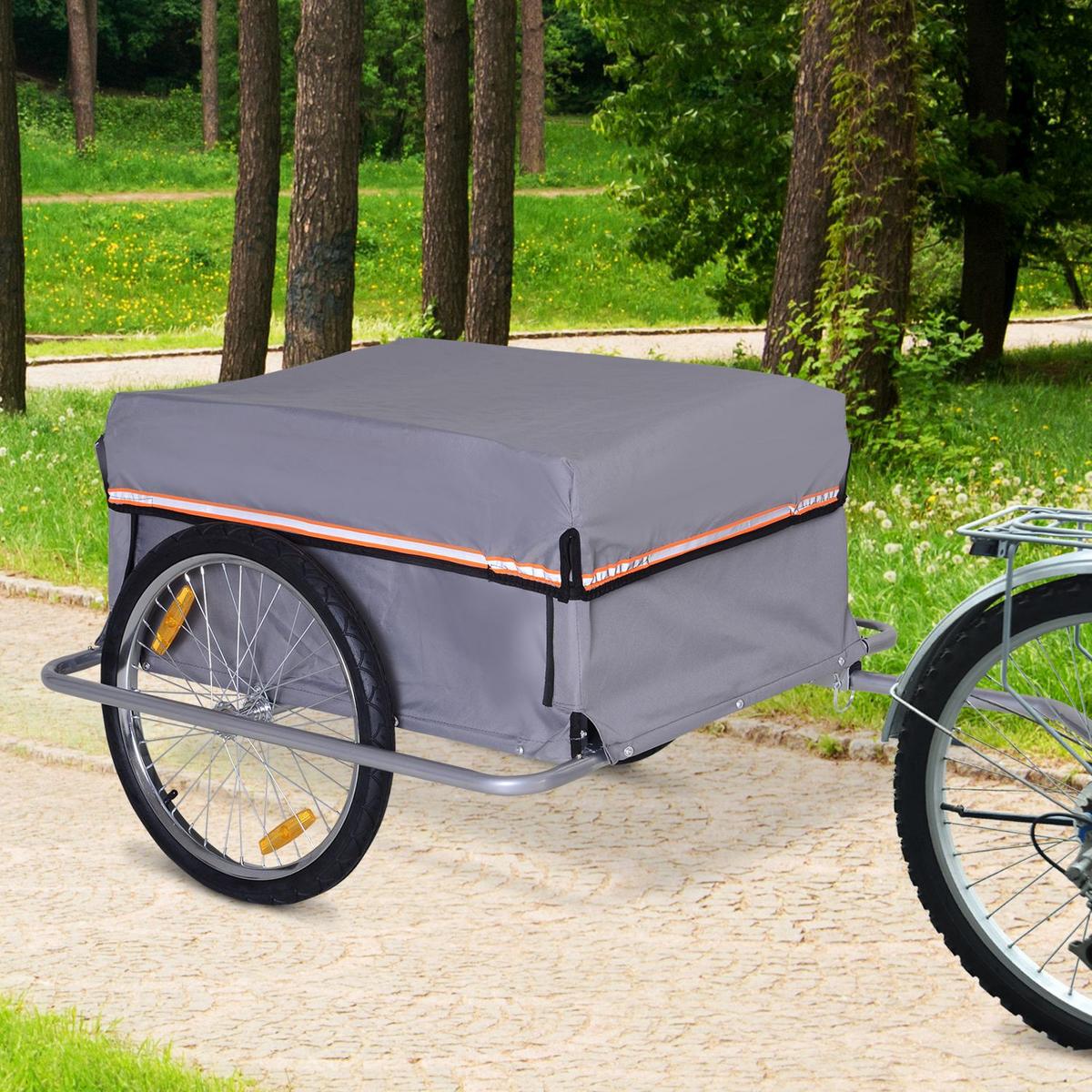 LASTENANHÄNGER, Stahlrohr, Grau, 140L x 88B x 60H cm - Grau, Metall (88/60/140cm) - HOMCOM