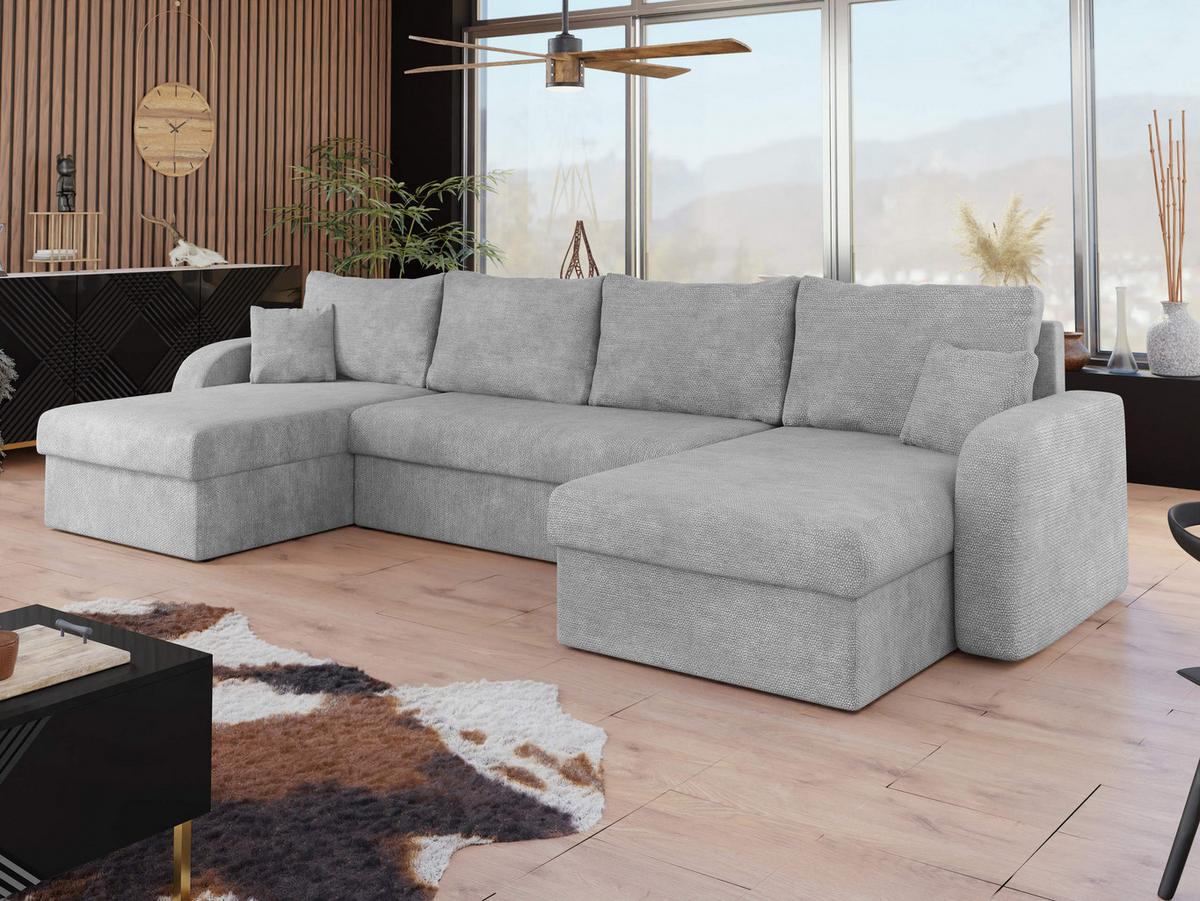 ECKSOFA Kris U Lux - Schwarz/Cappuccino, Holz/Kunststoff (304/140cm) - MIRJAN24