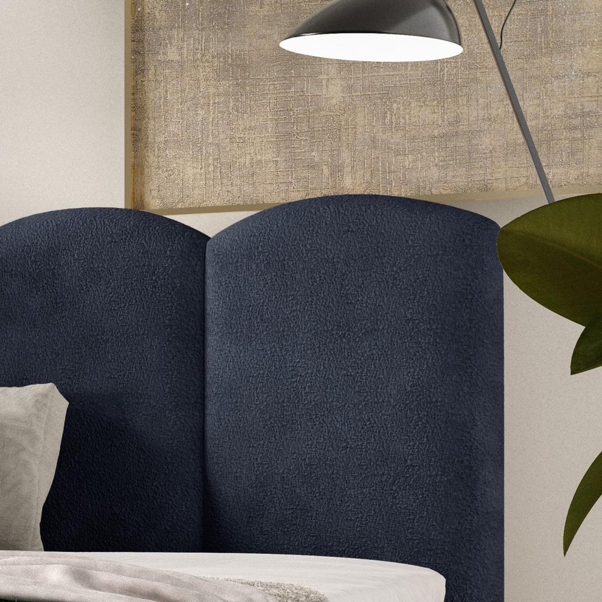 POLSTERBETT Bero, 200x200, Bouclé-Stoff, Marineblau - Dunkelblau, Textil (200/200cm) - Beautysofa