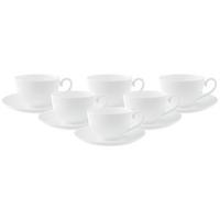 CAFÉ AU LAIT TASSEN MIT UNTERTASSEN Royal weiß 400 ml 6er Set - Weiß, Keramik (18/9.3/18cm) - Villeroy & Boch