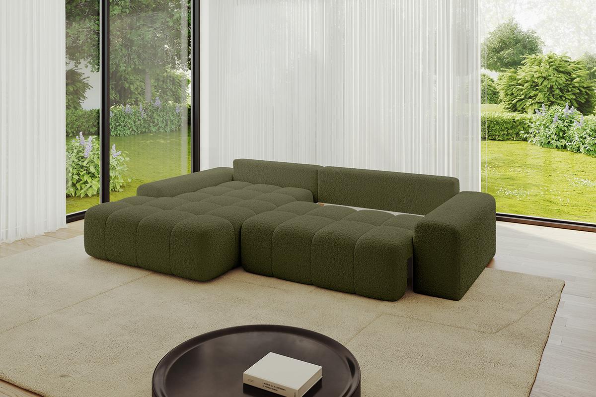 ECKSOFA Ottomane Links ENSI-L - 267x164x69 cm Olivgrün - Olivgrün, Holzwerkstoff/Kunststoff (267/164cm) - ALTDECOR