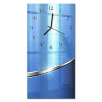 WANDUHR aus Glas 30x60 cm - Muster - Blau, Glas (30/60/0.4cm) - TULUP