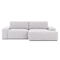 ECKSOFA Lennon aus Greige Strukturstoff mit Schlaffunktion und Bettkasten - Greige/Schwarz, Holz/Kunststoff (264/137cm) - S-Style