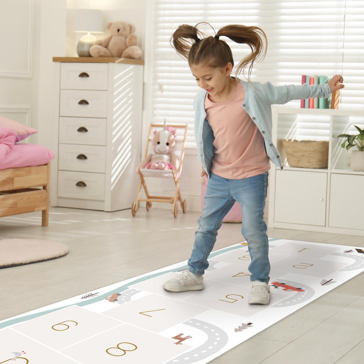 KINDERTEPPICH Hinkelpad - Auto - Straße - Kinder - Fluss Kinderzimmer 90x270 cm - Creme, Kunststoff (90/0.3cm) - OnlyWow