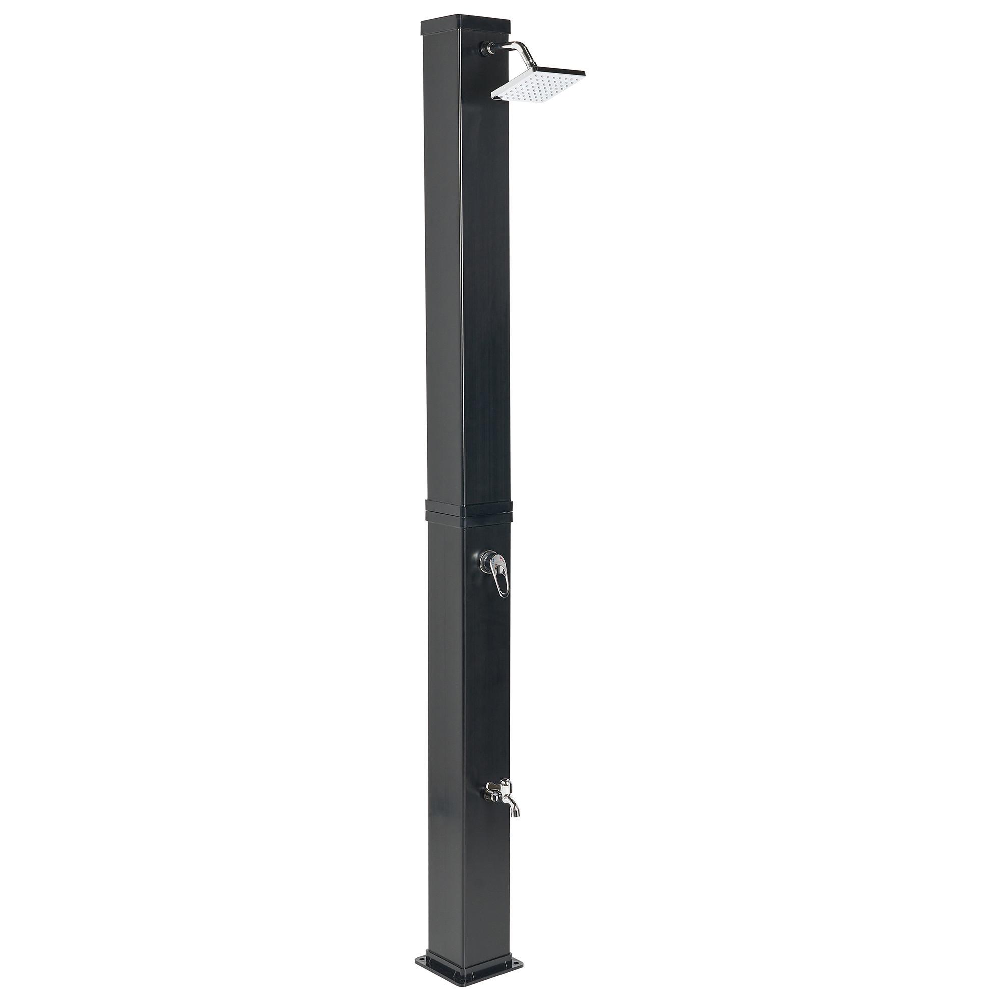 FREISTEHENDE solarbetriebene Gartendusche Schwarz Yaracuy - Schwarz, Kunststoff (19/217/19cm) - Beliani