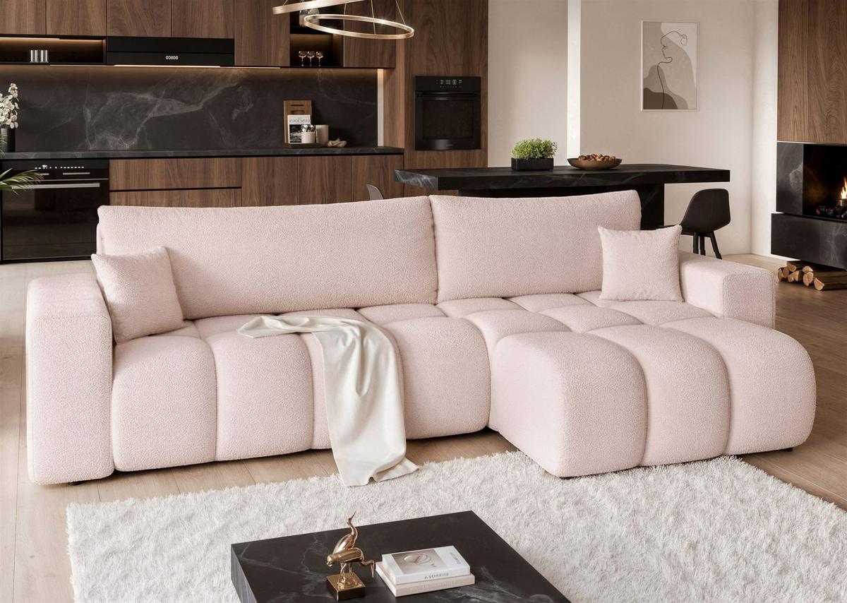 ECKSOFA Anabel Max Mit Schlaffunktion - Creme, Holzwerkstoff/Textil (145/278cm) - Fun Möbel