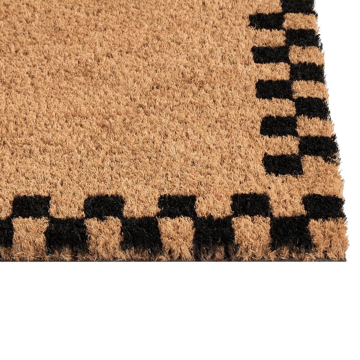 FUSSMATTE Beige/Schwarz 60/90 cm Kokosfasern Sagada - Beige, Textil (60/90cm) - Beliani