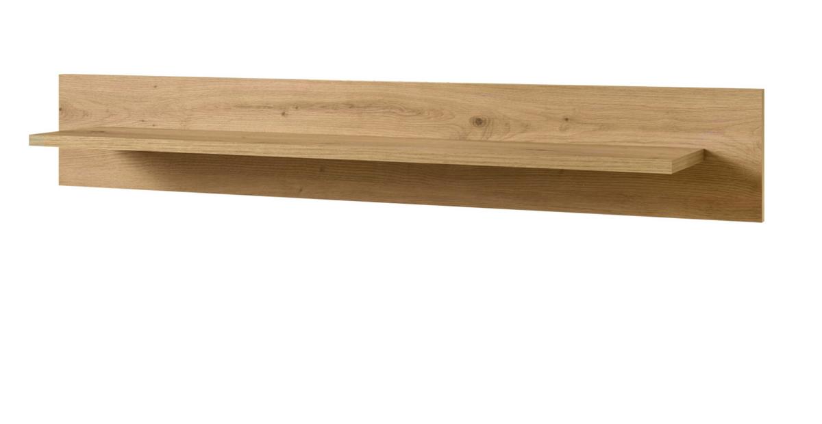 WOHNWAND 4-teilig Set Eiche Artisan, schwarz 343 x 197 cm, Wohnkombination skandinavisch - Eichefarben, Glas/Holz (343/197/40cm) - Furn.Design