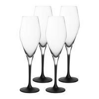 CHAMPAGNERGLÄSER Manufacture Rock schwarz-transparent 260 ml 4er Set - Transparent/Schwarz, Glas (0.26L) - Villeroy & Boch