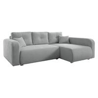 ECKSOFA Viena Cord, Seite: Rechts - Silberfarben/Hellgrau, Holz/Kunststoff (234/145cm) - MIRJAN24