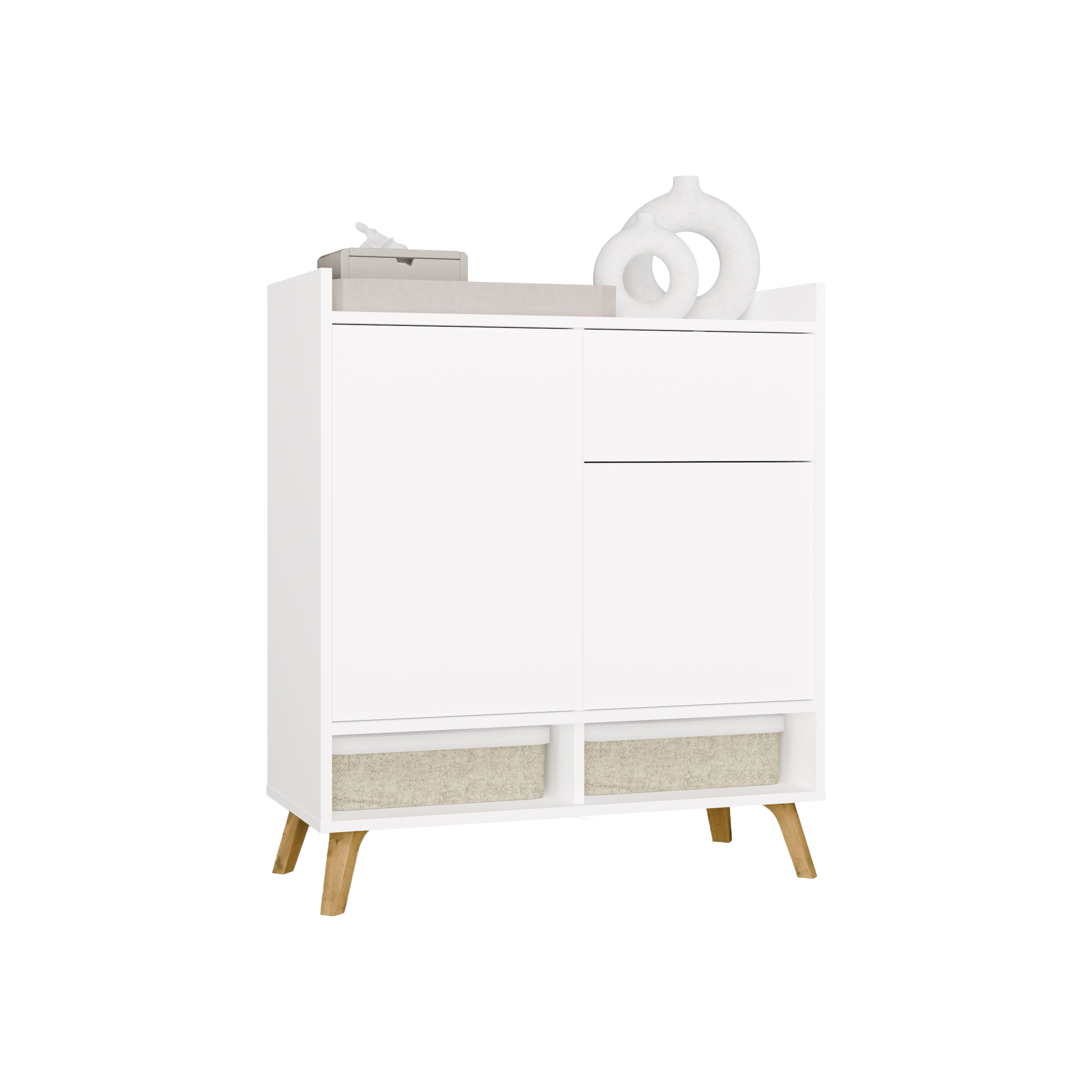 KOMMODE Weiß 80/92/35 - Weiß, Holzwerkstoff (80/92/35cm) - RAUMHIRSCH FURNITURE