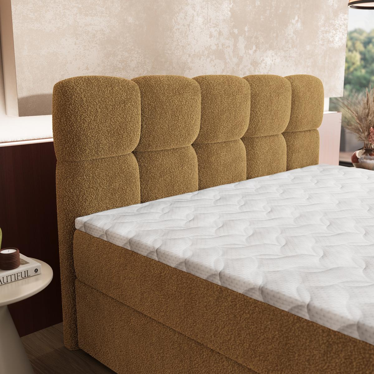 BOXBETT MERU 140x200 cm mit Matratze und Topper - Orange - Orange, Holz (140/200cm) - MASSENO