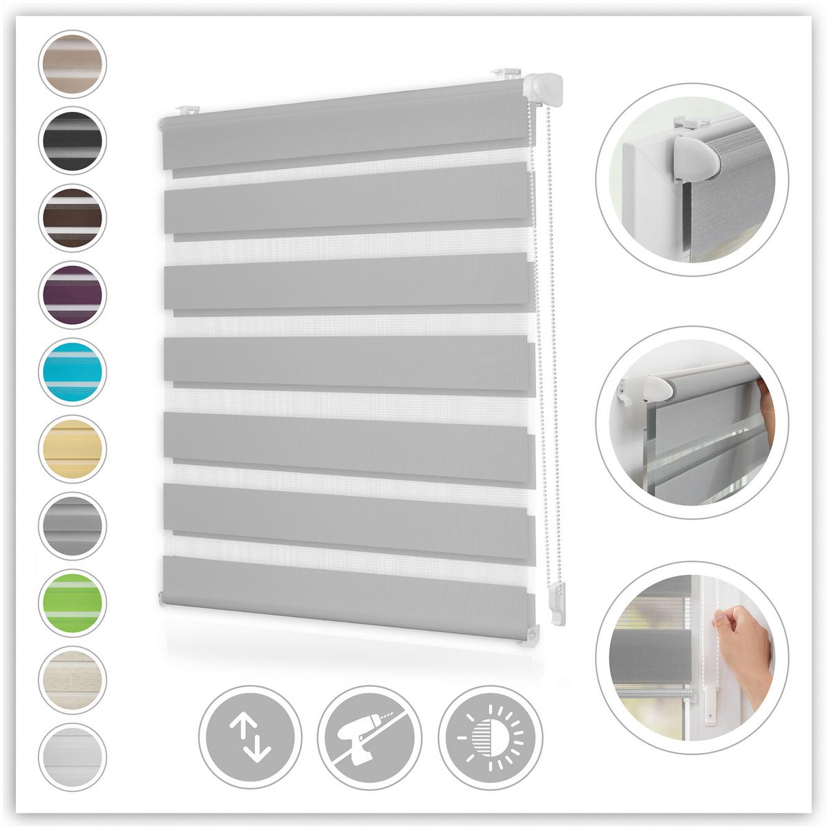 DUO ROLLO KLEMMFIX, OHNE BOHREN - Grau, Kunststoff (95/150cm) - Lichtblick Original