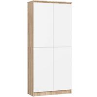 STANDREGAL Eiche Sonoma, Weiß 180/80/35 - Weiß, Holzwerkstoff (80/180/35cm) - RAUMHIRSCH FURNITURE