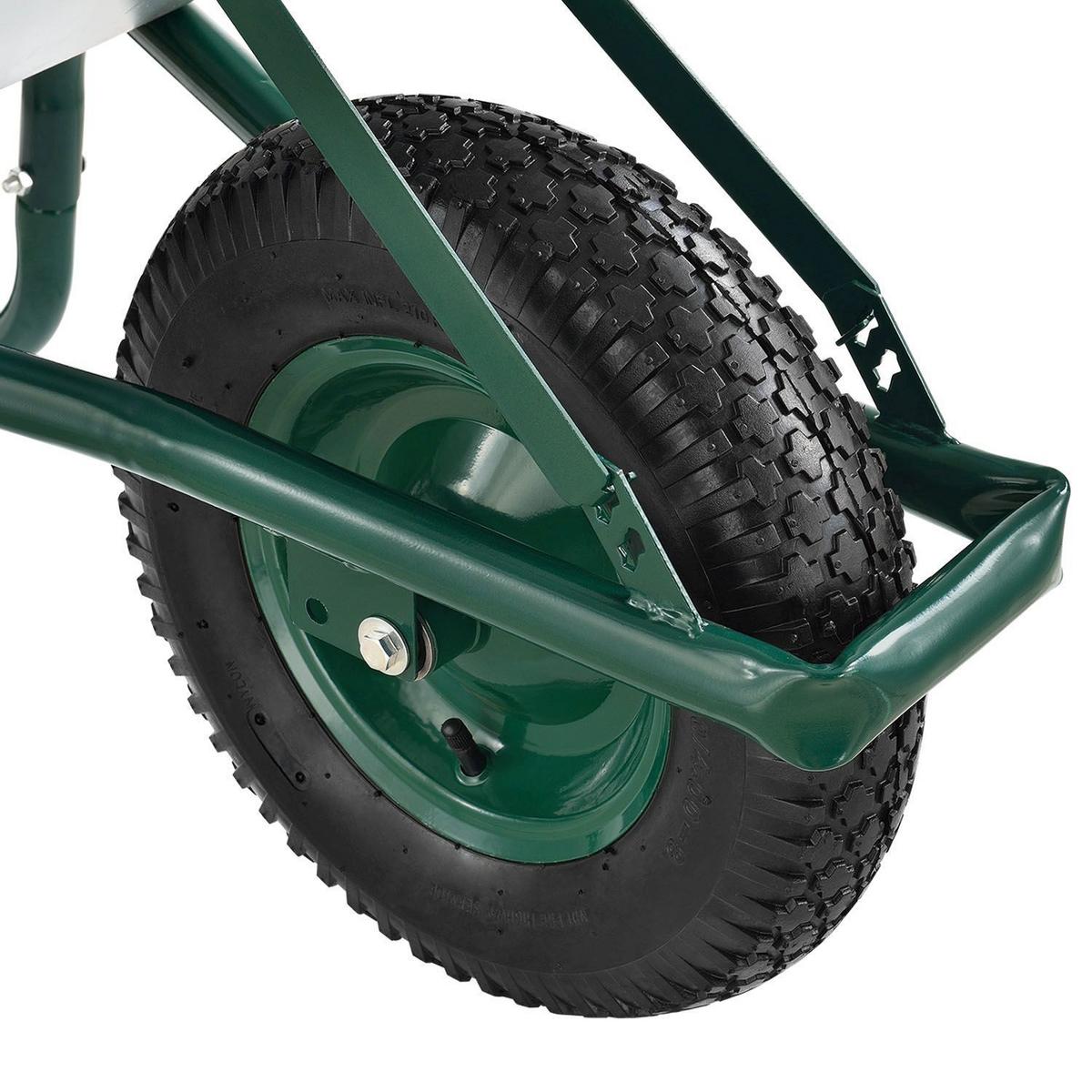 SCHUBKARRE Garden silber 100L mit Handschuhen - Silberfarben, Metall (59/62/141cm) - Juskys