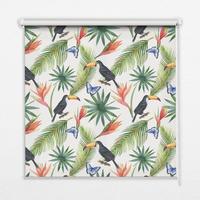 INNENROLLO - Fensterrollo - Rollo - 150x180 cm - Tukane auf Blumen - Grün, Kunststoff (150/180/0.5cm) - TULUP