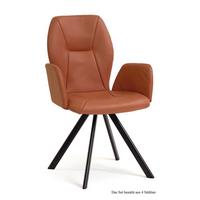 ARMLEHNSTUHL drehbar (4er-Set) Diane 58x92x60 Schwarz/Cognac - Cognac/Schwarz, Kunststoff (60/92/58cm) - 58aufmkessel