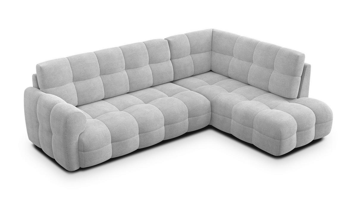 ECKSOFA MELLOW 5-Sitzer, hellgrau - Hellgrau/Schwarz, Holz/Textil (283/191cm) - Wozimo