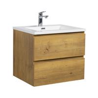 WASCHTISCHKOMBI Angela 2 Teile - Eiche - 60 x 48 x 52 cm - Eichefarben/Weiß, Holz (60/52/48cm) - Badplaats