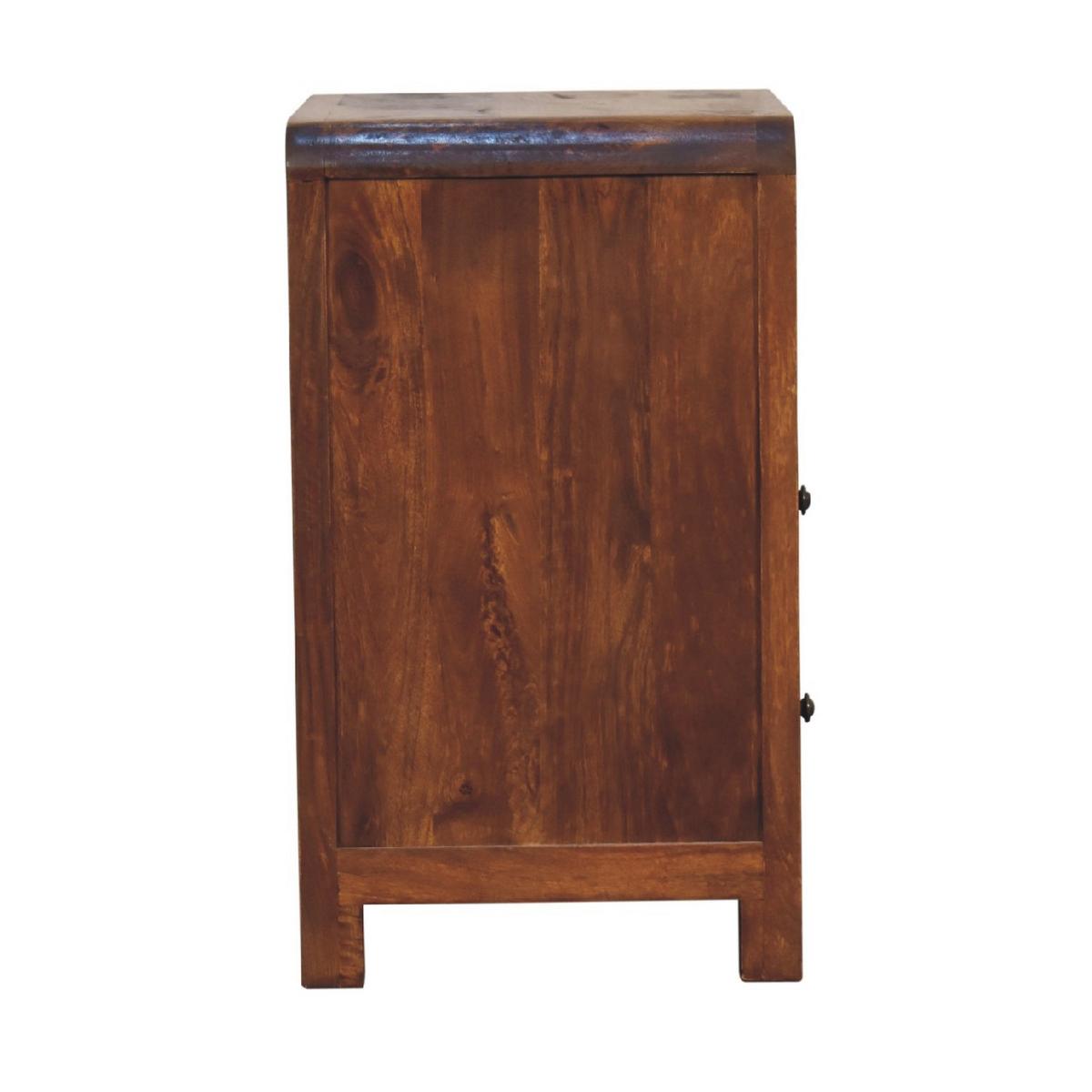 NACHTTISCH Aspen mit 2 Schubladen, 1 Offenes Regal, Braun - Messingfarben/Braun, Mangoholz/Holz (45/60/35cm) - Artisan Furniture