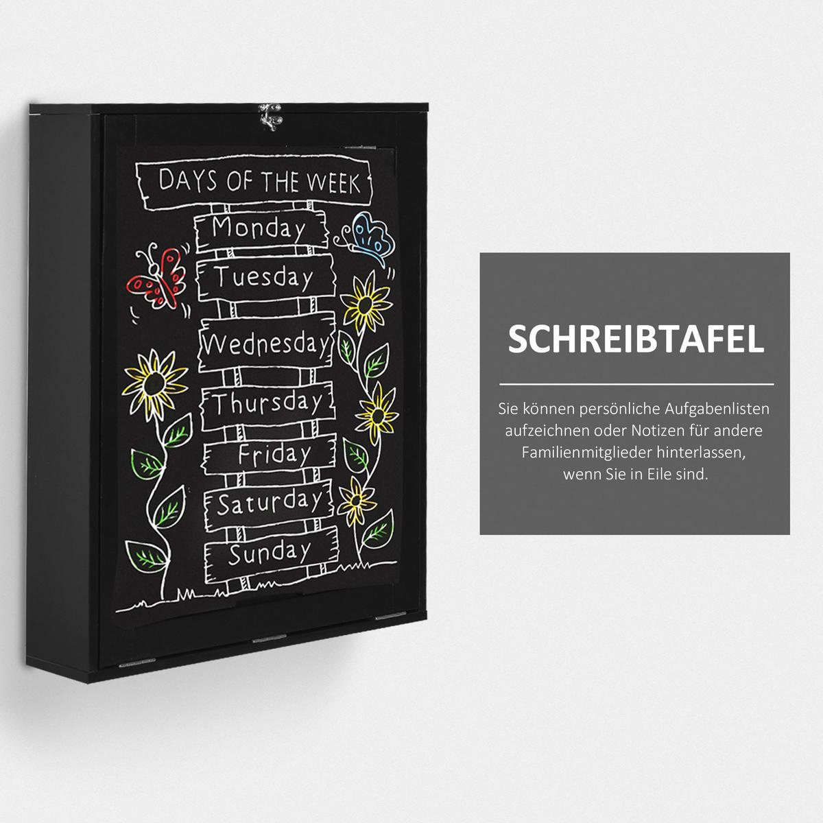 WANDTISCH Klappbar Wandklapptisch Klappschreibtisch Computertisch Schwarz - Schwarz, Kunststoff (94.5/147/60cm) - HOMCOM
