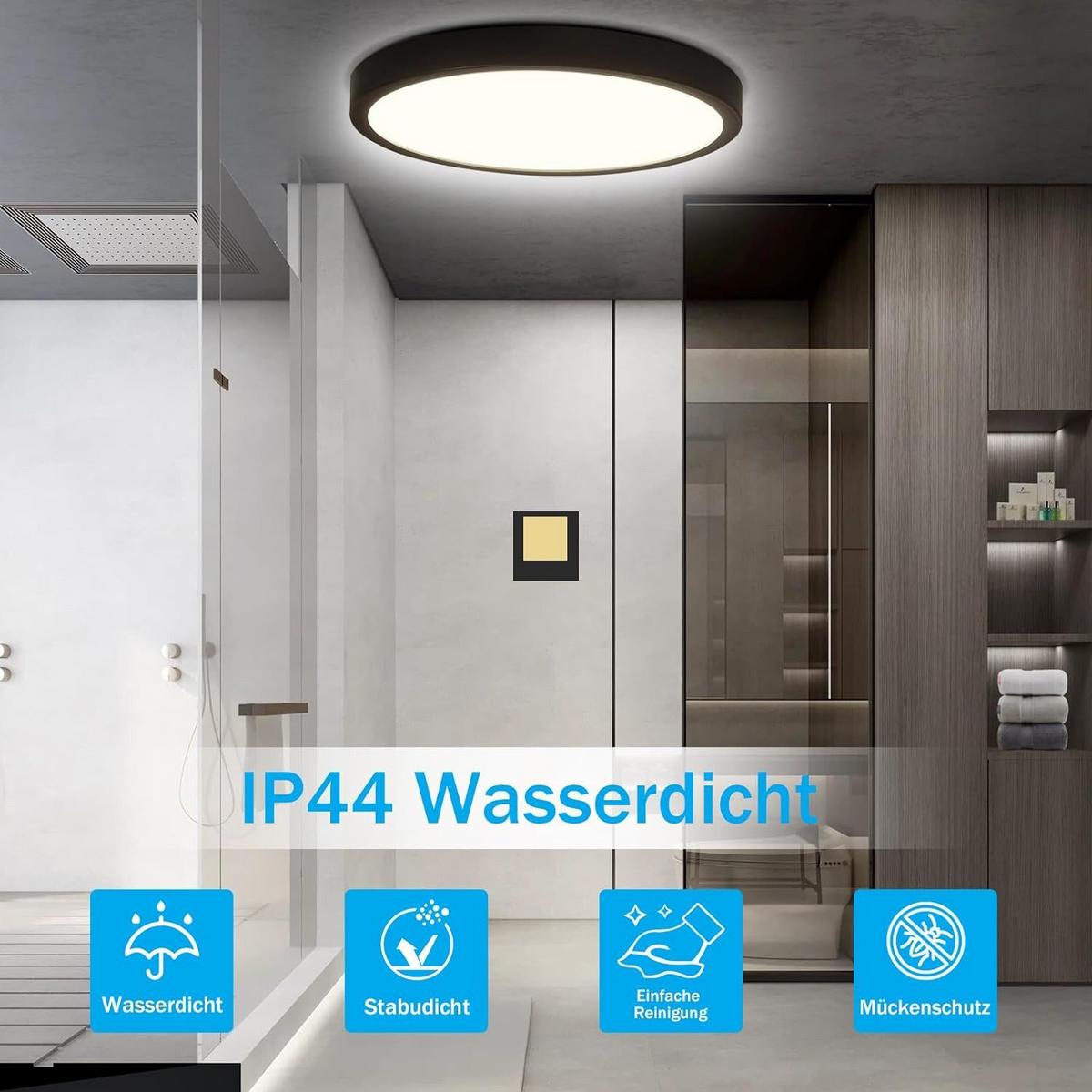 LED-DECKENLEUCHTE Hardy 23/23/3 cm - Schwarz, Kunststoff (23/23/3cm) - Nettlife