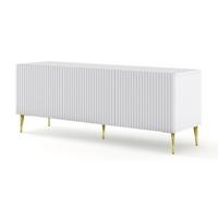 TV LOWBOARD Weiß, Weiß, Gold 150/56/42 - Weiß, Holzwerkstoff (150/56/42cm) - RAUMHIRSCH FURNITURE
