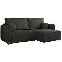 ECKSCHLAFSOFA MESTO L Dunkelgrau Struktur - rechts - Dunkelgrau/Schwarz, Kunststoff/Textil (147/227cm) - MKS