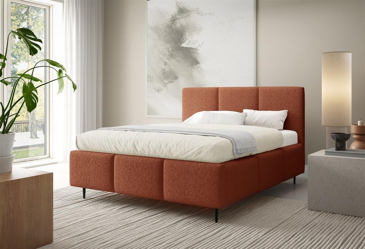 POLSTERBETT Miami - Koralle, Holzwerkstoff/Textil (160/200cm) - Fun Möbel