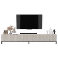 TV-LOWBOARD 2er-Set Elpis Kaschmir matt mit schwarzem Metallrahmen 150 cm - Kaschmir, Holzwerkstoff (300/51.5/36.5cm) - Meble Lindner