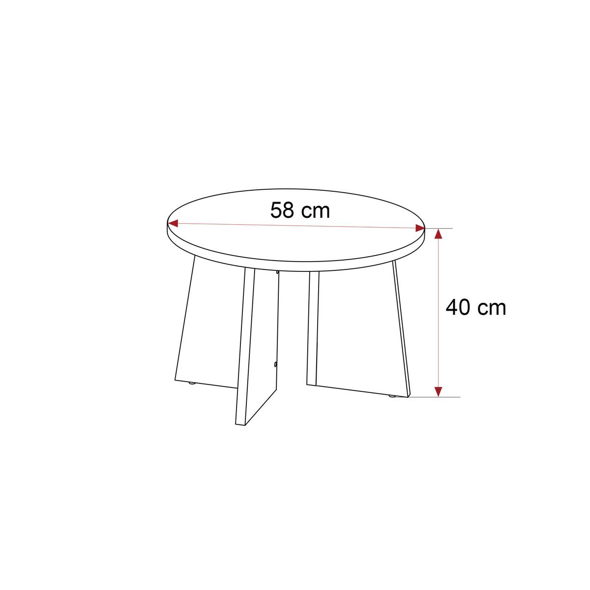COUCHTISCH BELLAGIO 58/40 cm runden, Kaschmir/Nussbaum - Kaschmir, Holzwerkstoff (58/58/40cm) - Idohome