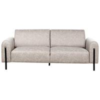 3-SITZER-SOFA Lederoptik hellgrau Askim - Schwarz/Grau, Textil (207/87/89cm) - Beliani