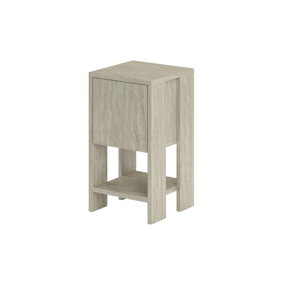 NACHTTISCH 1 Tür aufklappbar Ema 30/30/55 cm - Beige, Holzwerkstoff (30/55/37.5cm) - Calicosy