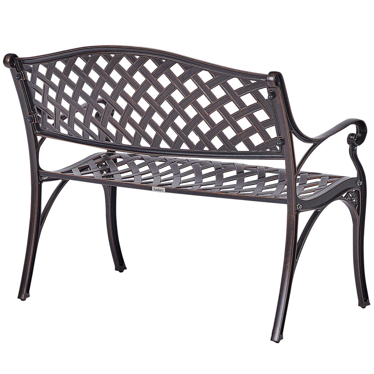 GARTENBANK 2-Sitzer Braun Staggia - Braun, Metall (104/87/56cm) - Beliani