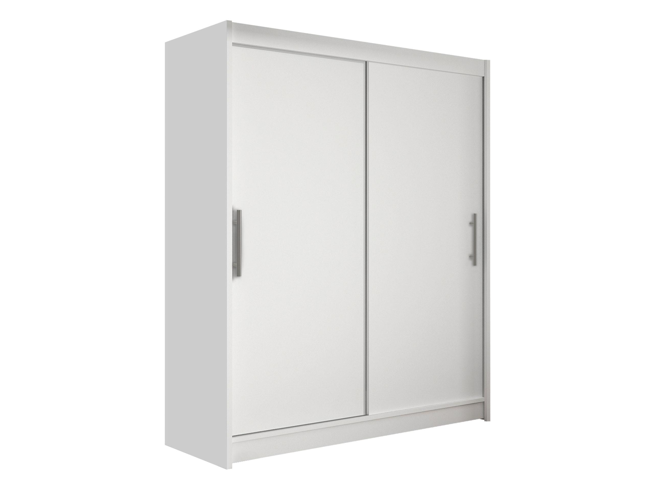 SCHWEBETÜRENSCHRANK Westa I - Silberfarben/Weiß, Holzwerkstoff/Metall (150/200/58cm) - MIRJAN24