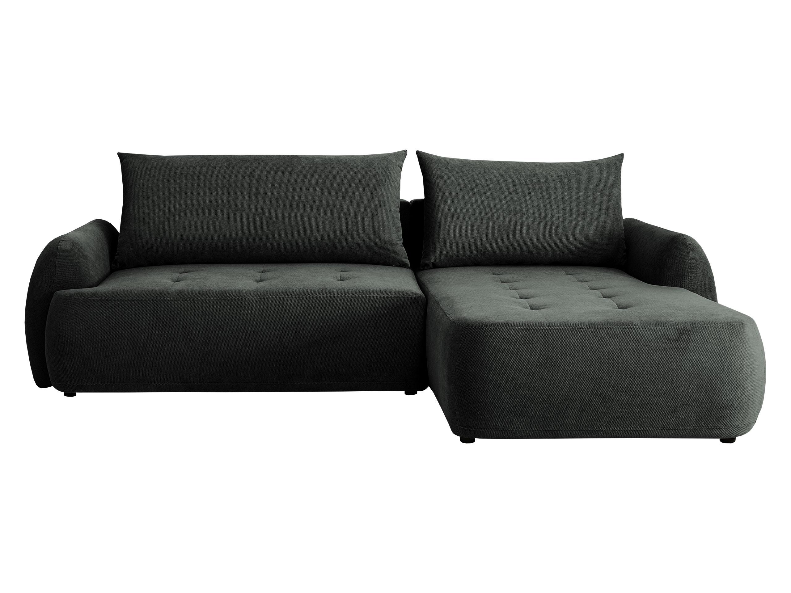 ECKSCHLAFSOFA Bueno II, Seite: Rechts - Dunkelgrau/Schwarz, Holz/Textil (280/185cm) - MIRJAN24
