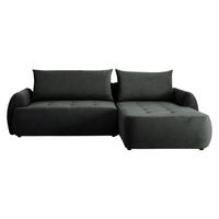 ECKSCHLAFSOFA Bueno II, Seite: Rechts - Dunkelgrau/Schwarz, Holz/Textil (280/185cm) - MIRJAN24
