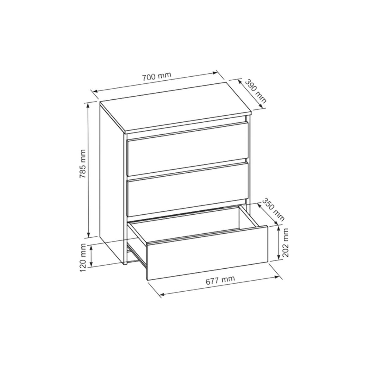 KOMMODE NUDO 70/78,5/39cm mit 3 Schubladen Türen Anthrazit - Anthrazit, Holzwerkstoff (70/78.5/39cm) - MASSENO