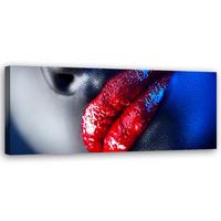 WANDBILD roter lippenstift - Multicolor, Textil (90/30cm) - Feeby