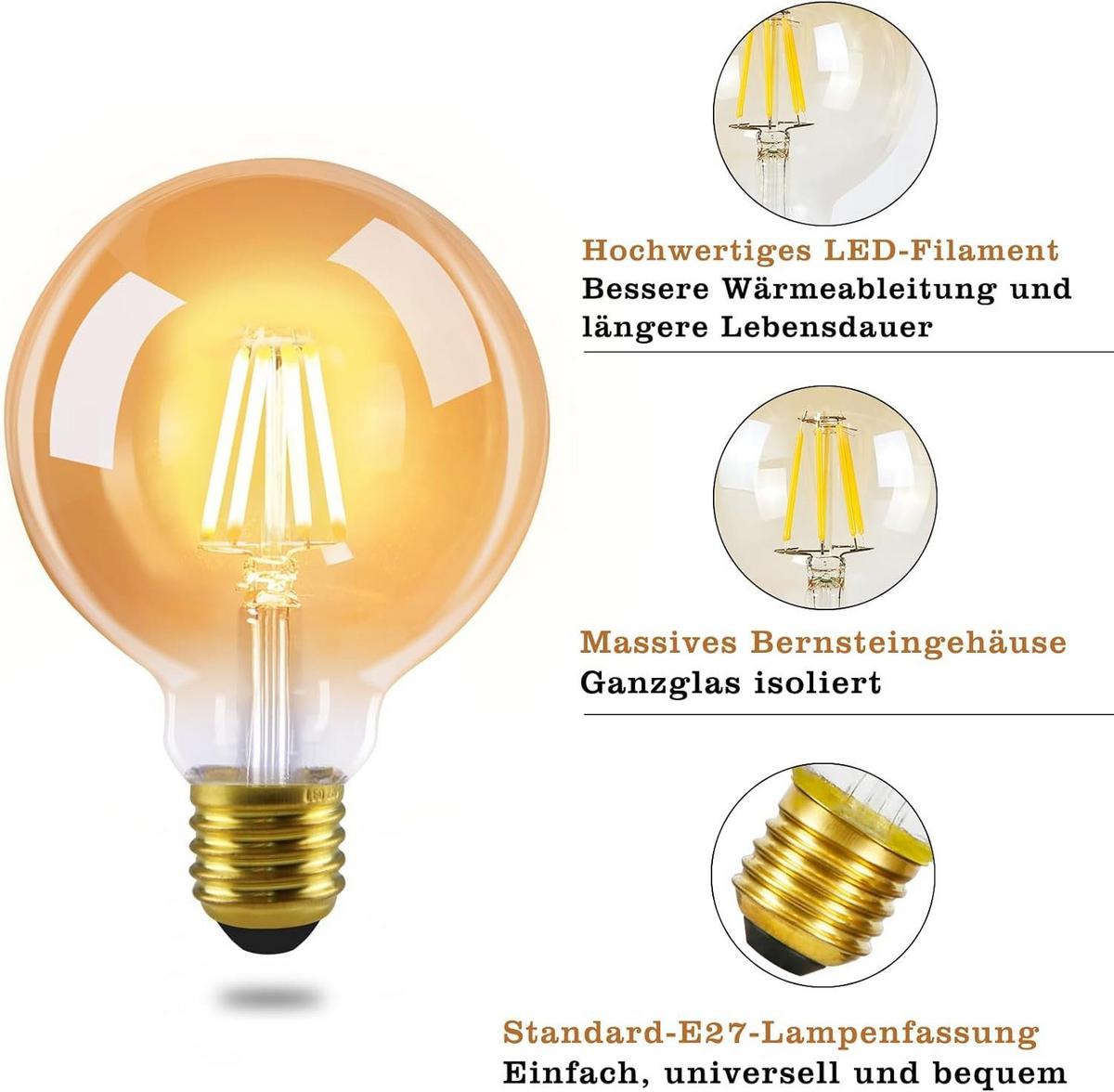 LED-LEUCHTMITTEL E27 4W(2er-set) - Transparent, Glas (8/14cm) - Nettlife