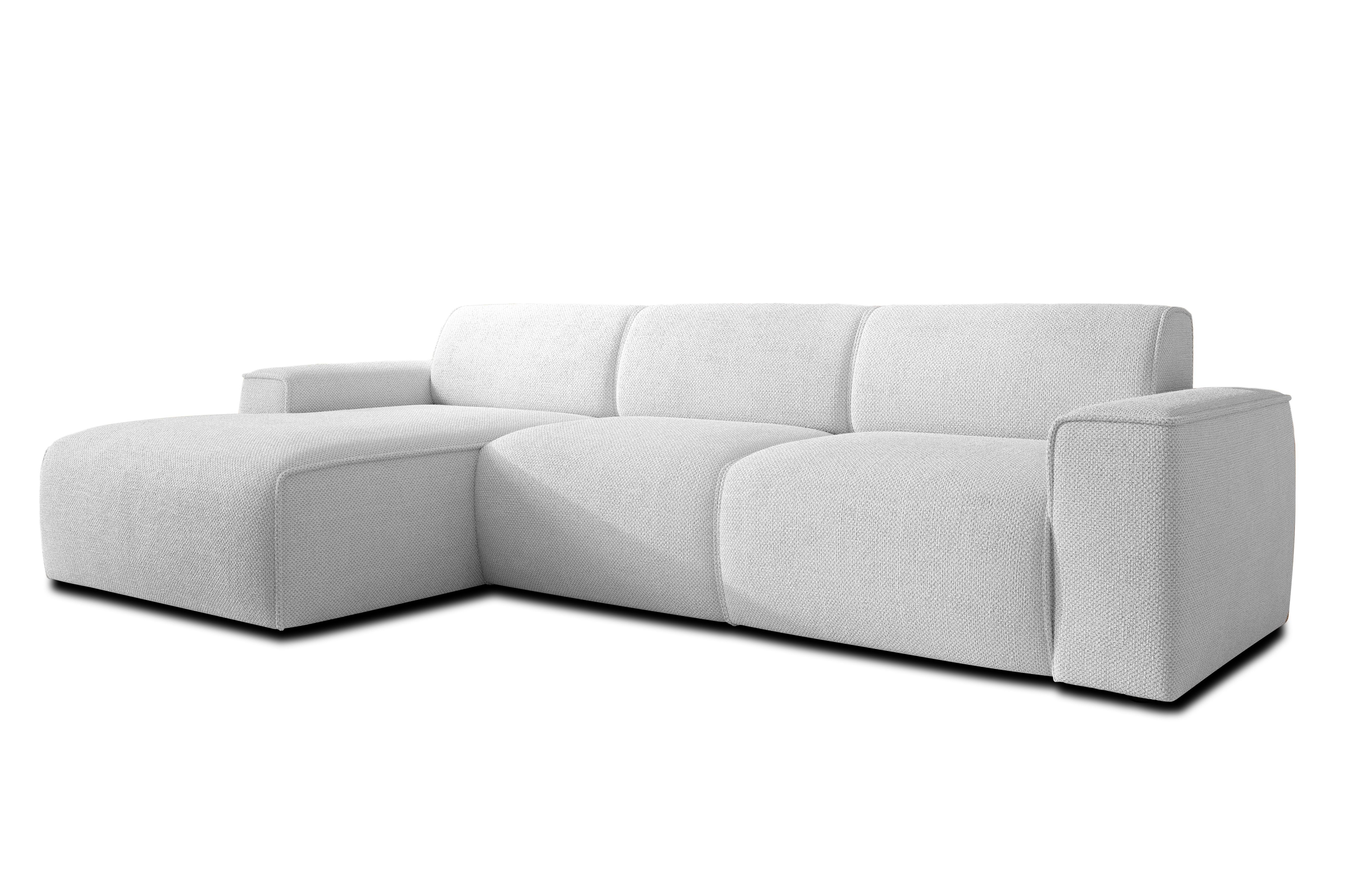ECKSOFA L Form Didim mini Ivory 310/165/78 cm – stilvolle kleine Eckcouch L - Greige/Champagner, Kunststoff/Textil (165/310cm) - AX Living