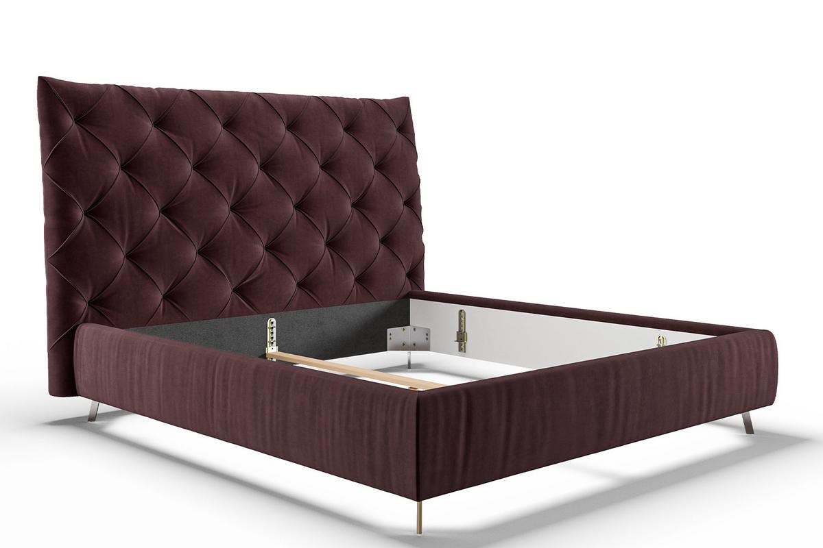 POLSTERBETT ANNY Violett Velvet - Violett, Textil (140/200cm) - KAWOLA