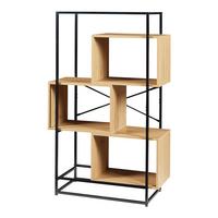 BÜCHERREGAL Rennebu - Eichefarben/Schwarz, Holzwerkstoff/Metall (80/126/33cm) - [en.casa]